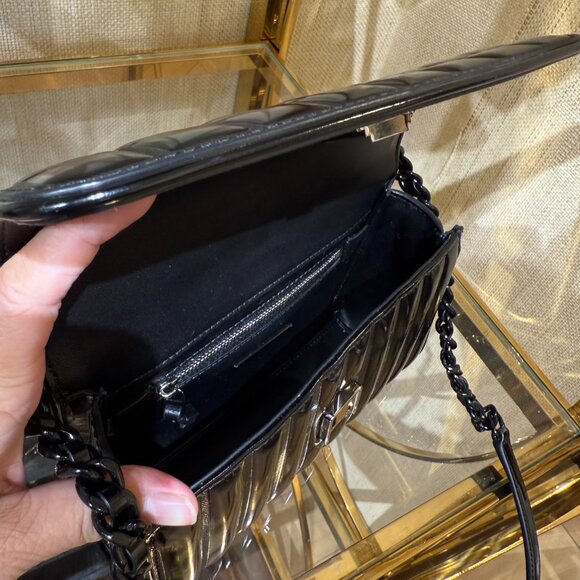 Tory Burch SMALL FLEMING METALLIC QUILT CONVERTIBLE SHOULDER BAG 155938 $548 - Picture 6 of 11